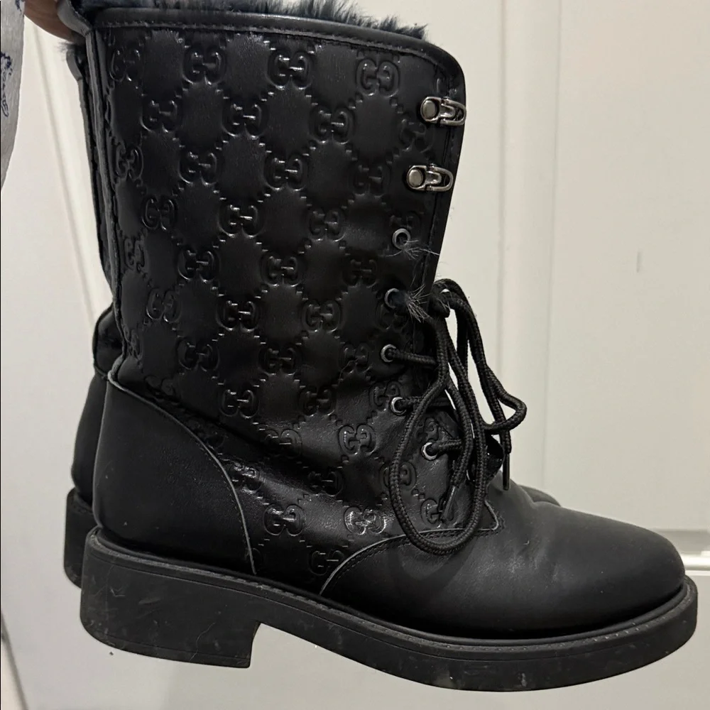 Gucci Women's Black Lace-Up winter Boots - Picture 5 of 6